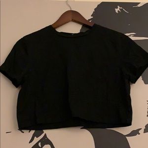 Princess Polly cropped black t